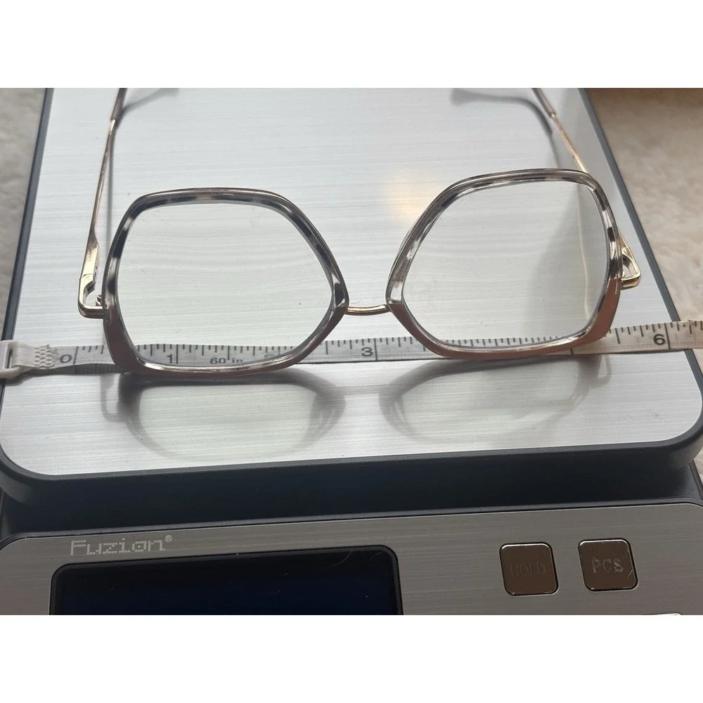 Square Eyeglass Frames Mixed-color Transparent Polygonal Metal Glasses For Women